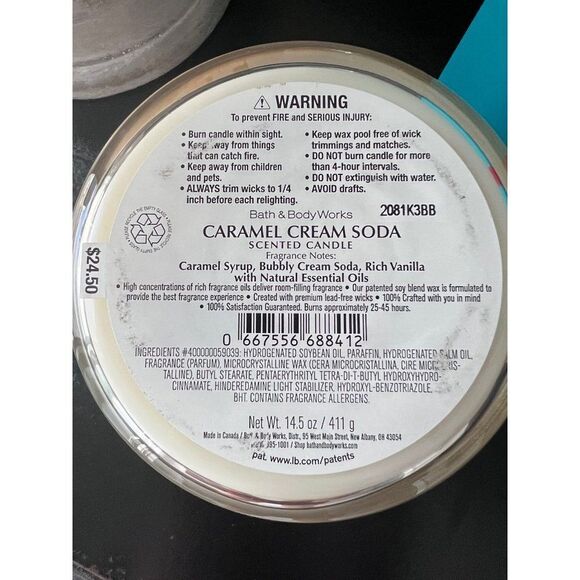 BBW CARAMEL CREAM SODA Candle Bath And Body Works - Picture 4 of 4